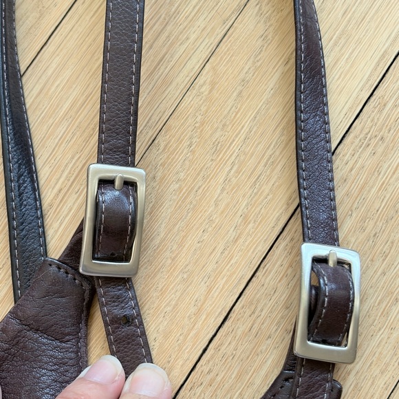 Vintage slim profile leather backpack